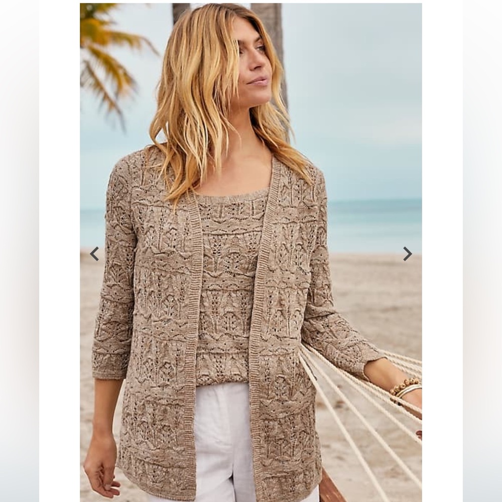Pointelle Cardi and Tank Set J.Jill NWT